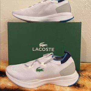 Lacoste White and Green Athletic Shoes